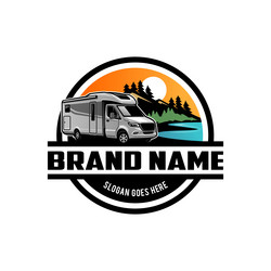 Camping RV Logo - Adventure Van Vector Image
