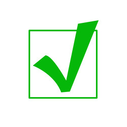check mark green colored in the circle vector image