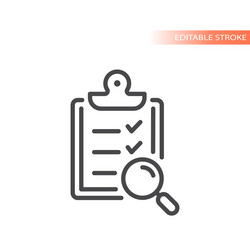 clipboard with checklist and magnifying glass vector image