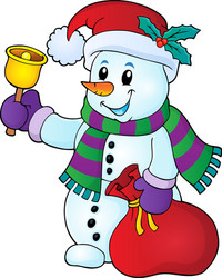 Cute Christmas Snowman Illustration Vector Image