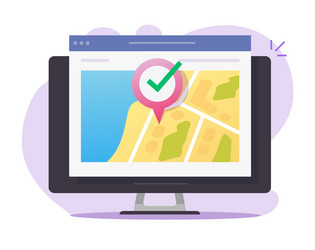 digital map gps web location online and pin vector image