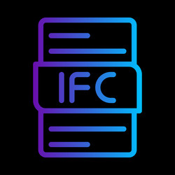 ifc file type gradient icon extension document vector image