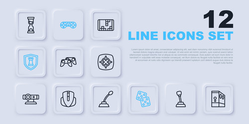 set line gear shifter case of computer game vector image
