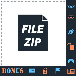 zip file icon flat vector image