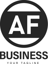 af initial a logo design with abstract style vector image