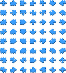 big set of all type jigsaw pieces in different vector image