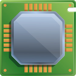 Central processor icon cartoon style vector