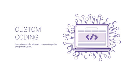 custom coding web banner with copy space business vector image