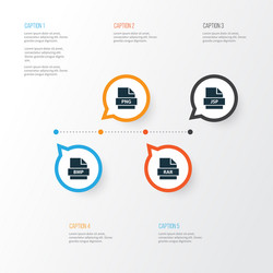file icons set collection of storage bitmap jsp vector image