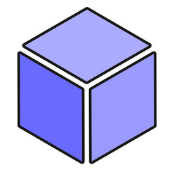 isometric cube element icon cubist abstract 3d vector image