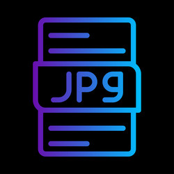 jpg file type gradient icon format extension vector image
