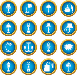 lamp icons set simple style vector image