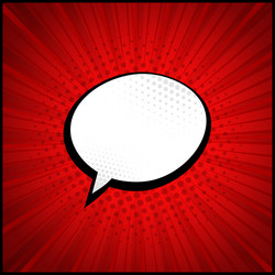 red comic zoom with lines and dots vector image