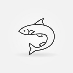 Ocean fish icon outline tuna for web Royalty Free Vector
