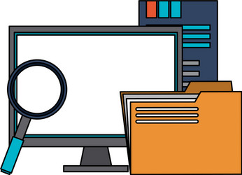 servers and database technology symbols vector image