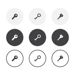 set 3 simple design key icons rounded vector