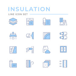 Set color line icons insulation vector