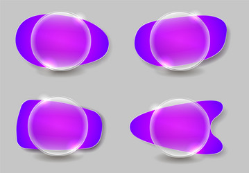 set of glossy web frames for text vector image