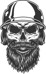Skull in Baseball Cap Vector Image