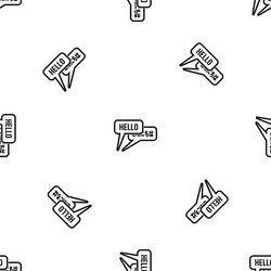 bubble speeches with greetings inside pattern vector image