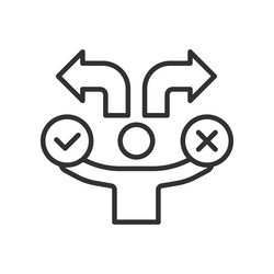 decision making icon in line design vector image