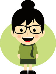 geek cartoon nerd character vector image
