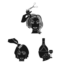 manipulation by hands black icons in set vector image