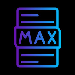 max file type gradient icon format extension vector image