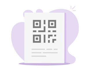 QR Code on Paper Document vector image