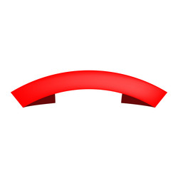 red blank arched scroll on white background vector image