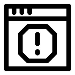 risk for browser with an exclamation mark vector image