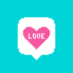 speech bubble message with an abstract pink heart vector image