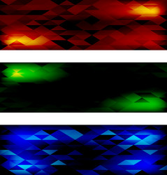 Triangular mosaic banners set vector