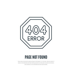 404 error page not found line icon concept vector image