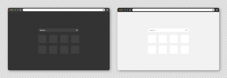 blank web browser window with toolbar and search vector image