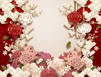 Chinese new year background vector