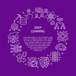 computer system deep learning round banner vector image