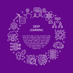 computer system deep learning round banner vector