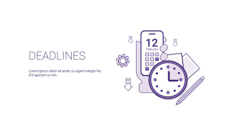 deadlines web banner with copy space business time vector image