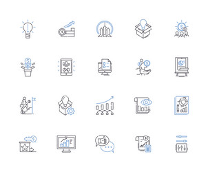 efficiency outline icons collection efficient vector image