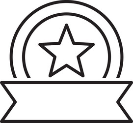 line award badge icon with star vector