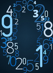 Number 0 font from numbers vector