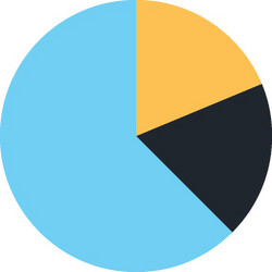pie chart flat web icon concept vector image