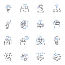 problem solvers line icons collection innovators vector image