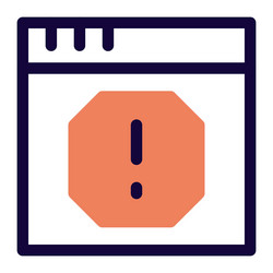 risk for browser with an exclamation mark vector image