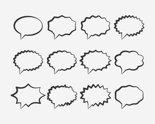 set talk bubbles speech blank empty bubble icon vector image