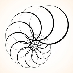 Abstract circular element spinning swirling forms vector