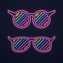 Bright neon glasses sunglasses or club vector