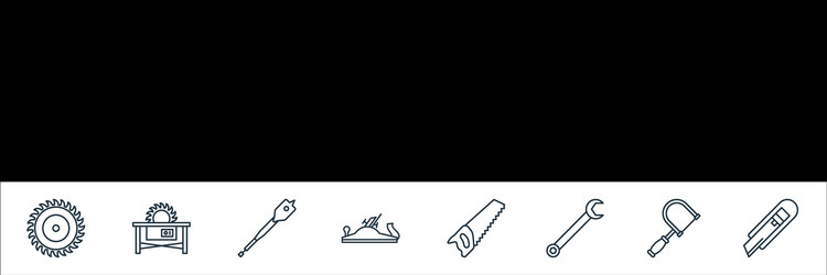 carpentry line icons linear set quality vector image