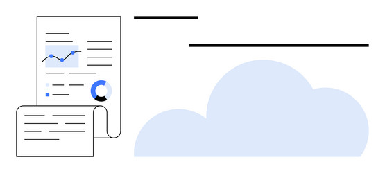 cloud storage for data analysis reports vector image